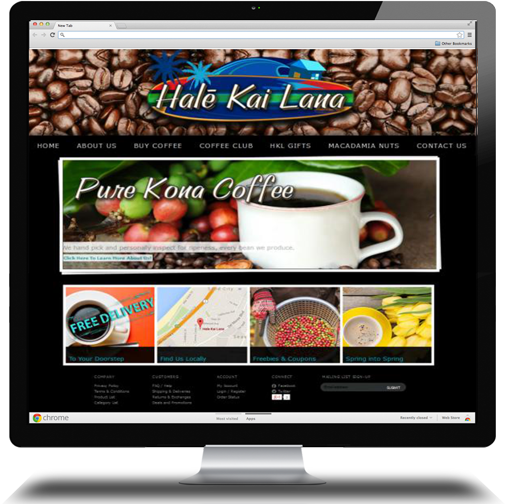 Hale Kai Lana Hawaiian Coffee website design